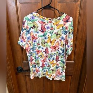 Johnny Was Janie Favorite Fitted Elbow Sleeve Tee Size L